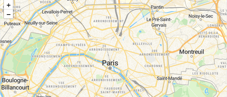 Wider Paris region set up for grouping nearby markers into clusters with Leaflet.markercluster.