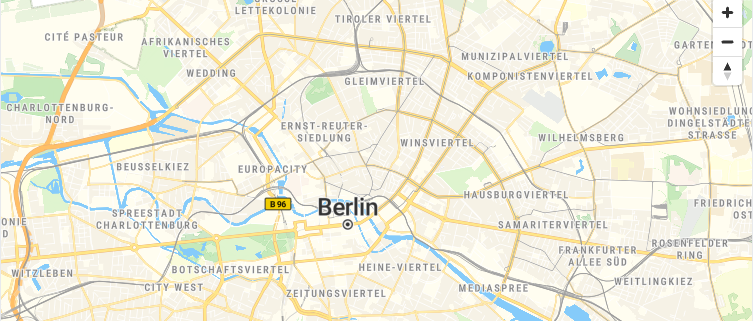 Berlin map configured with cooperative scroll and gesture handling in MapLibre GL JS.