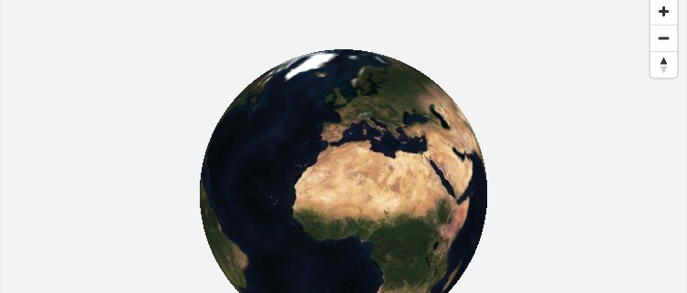 3D globe view of Earth centered on Europe and Africa, rendered with MapLibre GL JS.