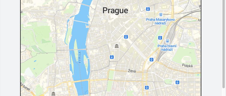 Non-interactive static map image of Prague generated with the MapTiler Static Maps API.